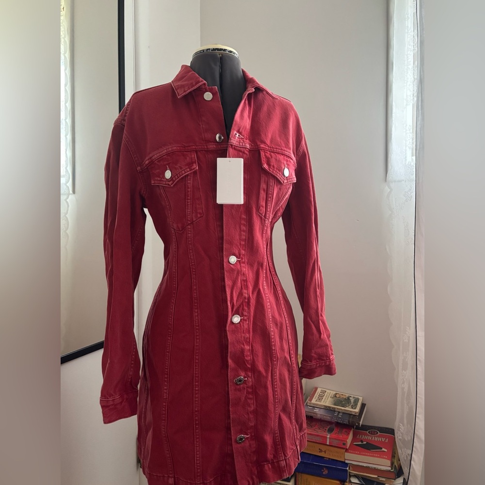 helmut lang denim trucker dress